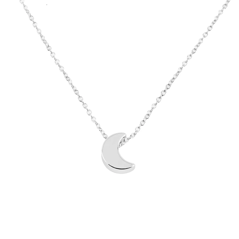 Yiustar Новая мода Цепочки и ожерелья Женские Простые полумесяц Кулон плотная Half Moon