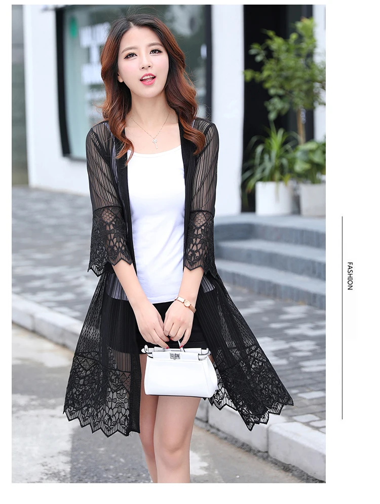 Женская кружевная куртка кимоно в европейском и национальном стиле