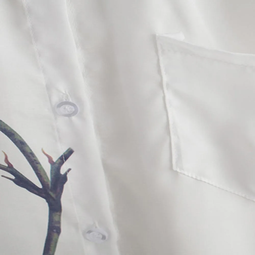 Рубашка с шифоном и цветочной розой 2016 летняя блузка отложным воротником |