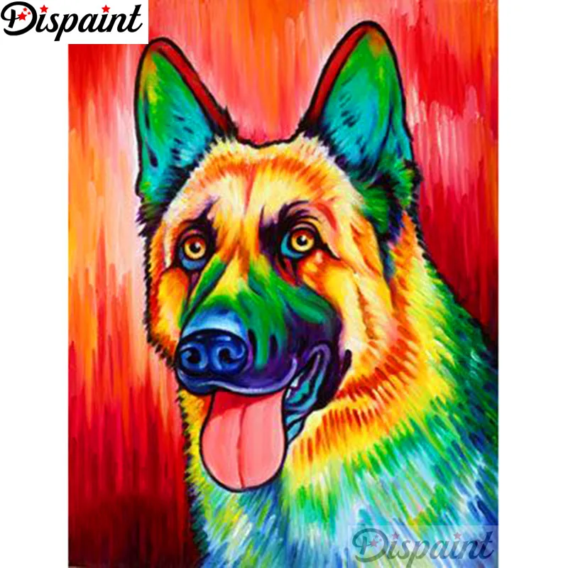 

Dispaint Full Square/Round Drill 5D DIY Diamond Painting "Color dog" Embroidery Cross Stitch 3D Home Decor A10968