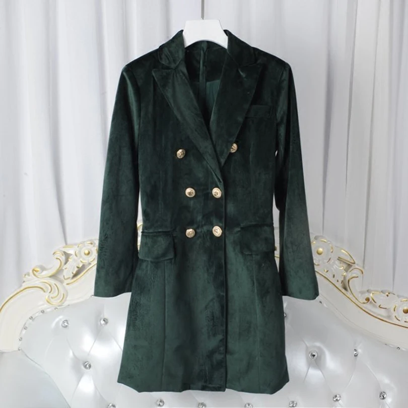 Высокое качество 2017 Мода Новое поступление женские двубортные вельветовые