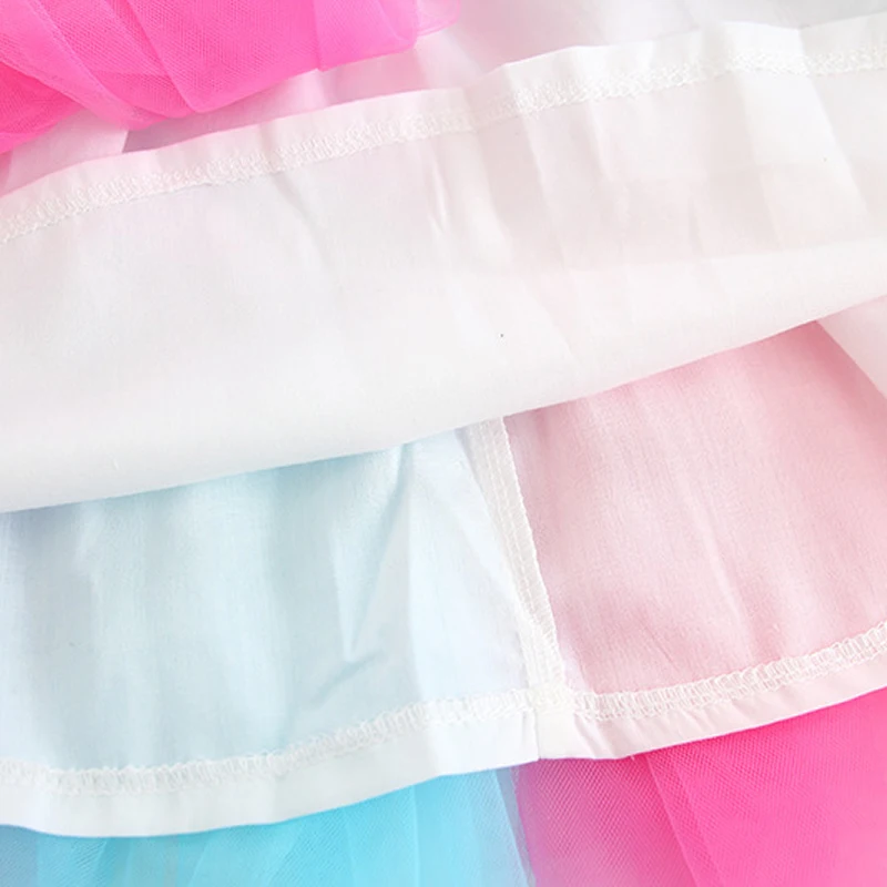 Sweet Rainbow Candy Girls Birthday Tutu Dress Children Kids Cute Colorful Balls Bow Cake Cosplay Tulle Sequins Princess | Детская одежда