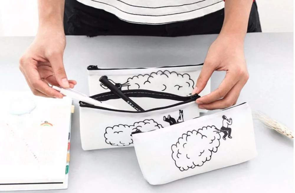 Творческий желе клея милый студент ручка сумки творческий пенал|pen bag|pencil pen casepen