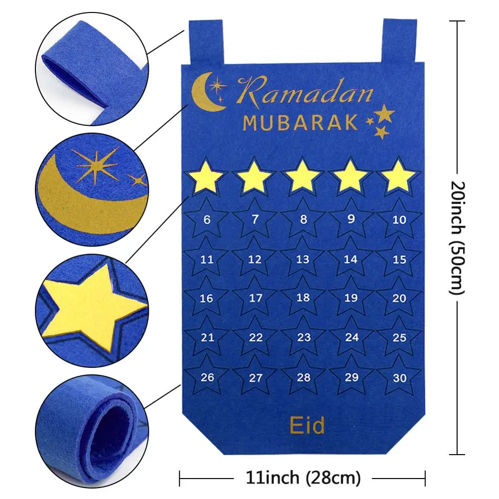 OurWarm Eid Мубарак Рамадан висящий войлочный подарок календарь для детей Подарки