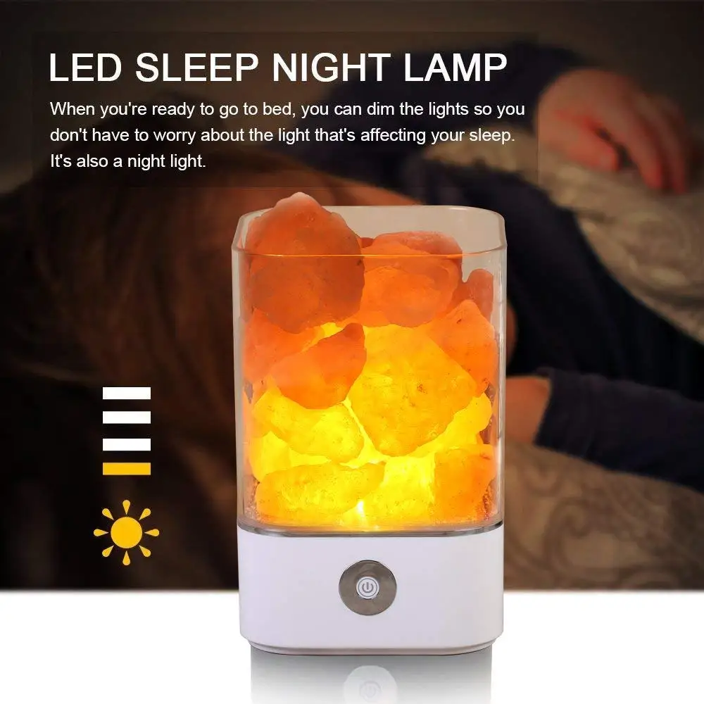 USB Crystal Light Природные Гималайской соли лампа Светодиодная создатель Indoor яркая