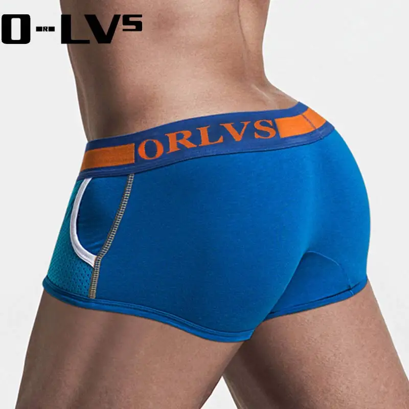 C мужские хлопковые боксеры ORLVS Брендовое нижнее белье для мужчин s Cueca Сетчатое