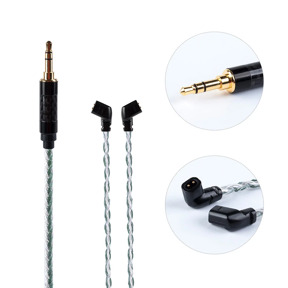 QDC 3.5 AK Hifihear 16 Core посеребренный кабель 2,5/3,5/4,4 мм сбалансированный кабель для обновления наушников с MMCX/2Pin для ZS10 PRO AS16 AS12 - Цвет: QDC 3.5