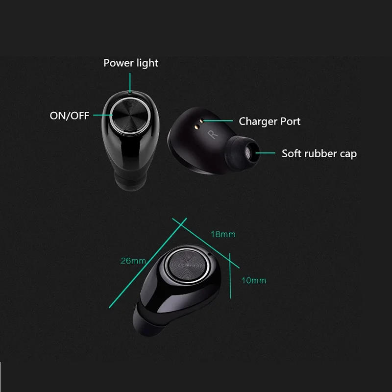 Невидимые bluetooth наушники зарядный чехол мини беспроводная гарнитура