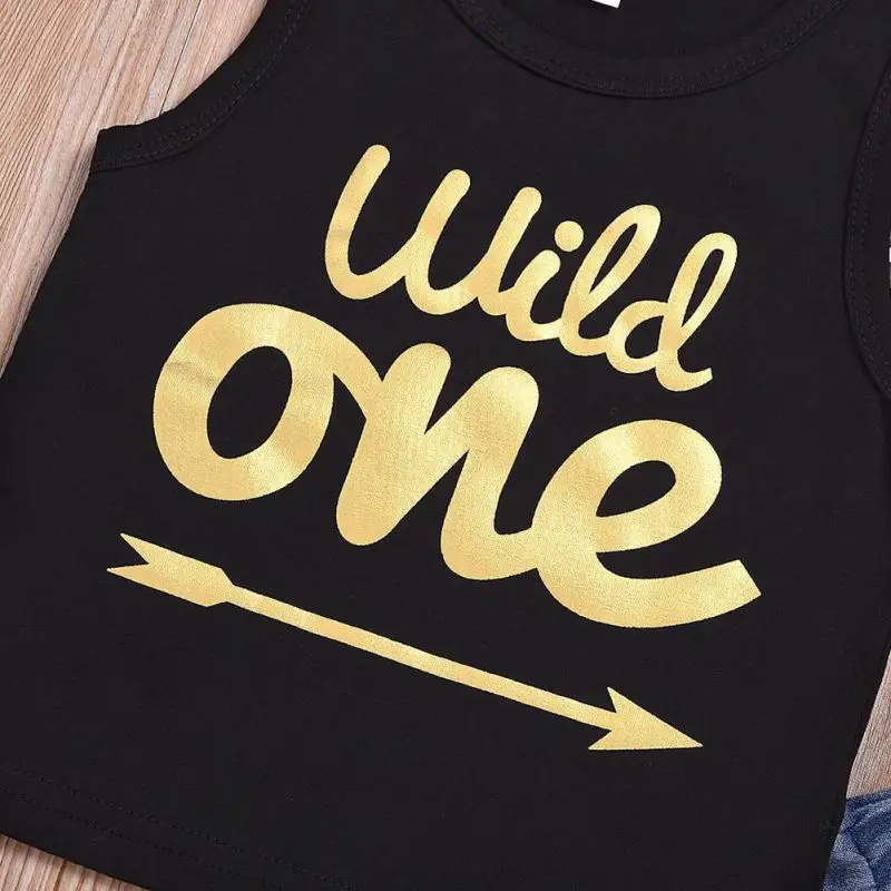 Летняя одежда для маленьких девочек безрукавный жилет с принтом в виде букв топ +