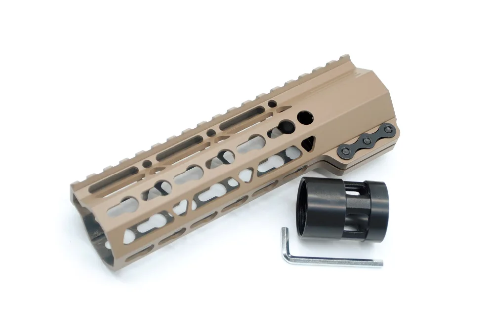7 дюймов загар зажимной стиль свободный поплавок Пикатинни рельсы Keymod Handguard со