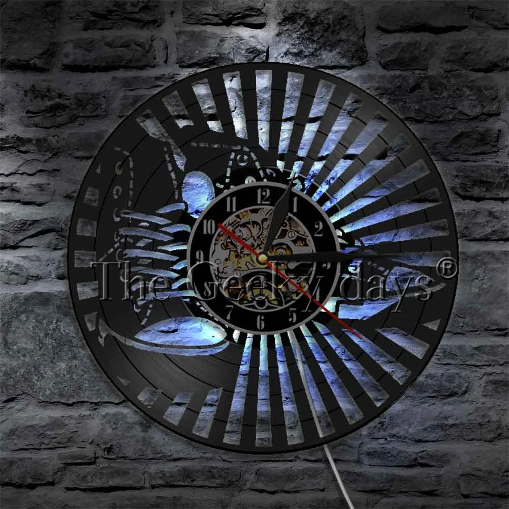 Виниловые часы с обувью домашний декор Художественный Клуб спальня игровой