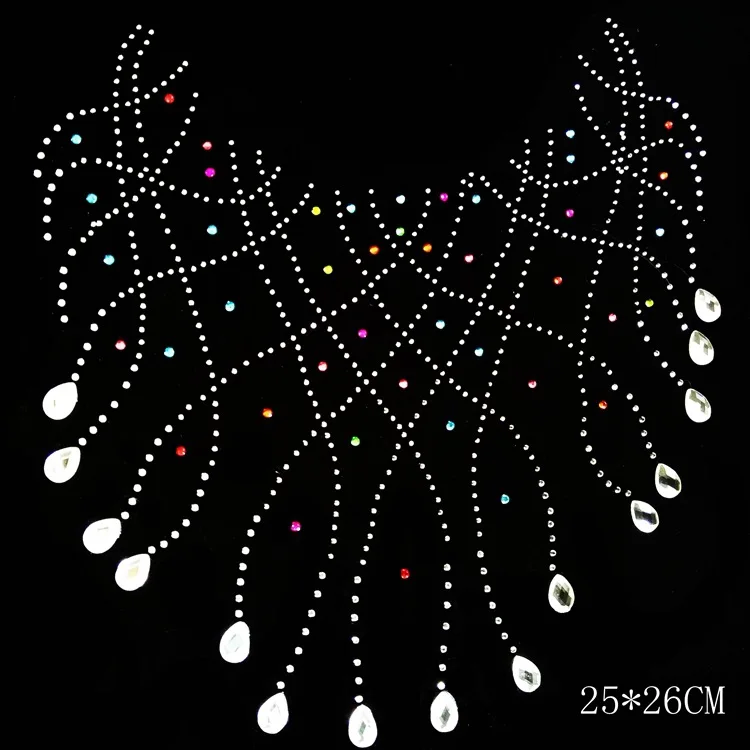 Прозрачный кристалл колье из сетчатого материала футболка декольте DIY strass