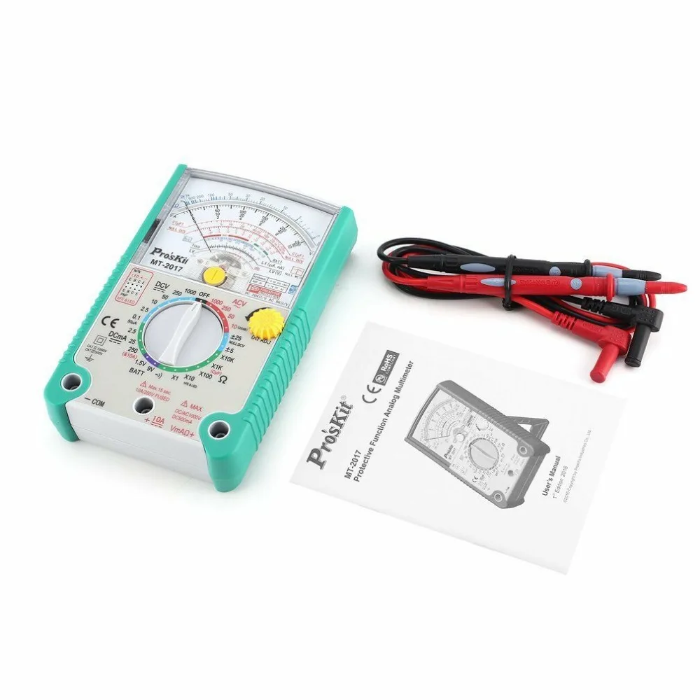 ProsKit MT- AC/DC lcd защитная функция аналоговый мультиметр Высокое качество
