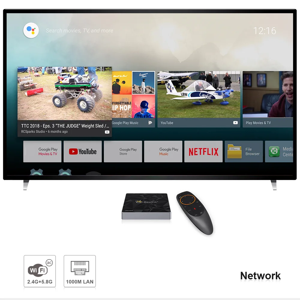 Beelink GT1-A Android 7,1 Smart tv Box Amlogic S912 приставка 3 ГБ 32 ГБ 2,4G 5G WiFi 1000 Мбит/с HDMI2.0 с голосовым пультом дистанционного управления