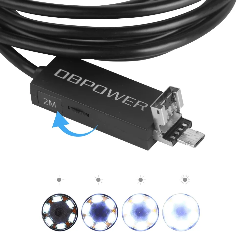 Dbpower HD 2 в 1 видео USB эндоскопа 10 м/5 м/2 м 8.5 мм объектив для android мобильных и