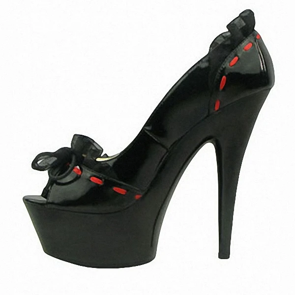 Туфли 15 см для танцев искусственная кожа Сатиновые и черные/кружевные сандалии с