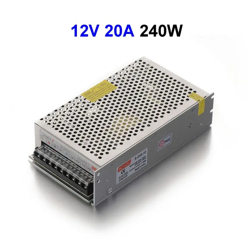 DC12V 20A 240 W коммутации Питание адаптер драйвер трансформатор для 5050 5730 5630 3528