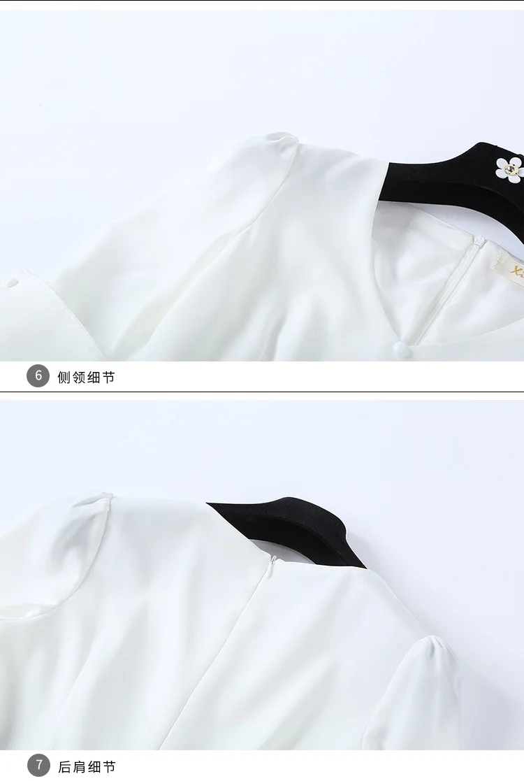 Новое Женское офисное белое летнее платье средней длины Vestidos Verano Bohe рубашка повседневное пляжное праздничное платье Kleider Damen K6031