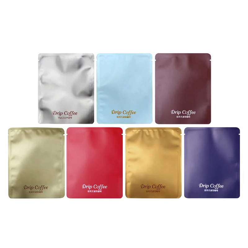 Упаковка для капельного кофе 100 шт. компактные пакеты из алюминиевой фольги три