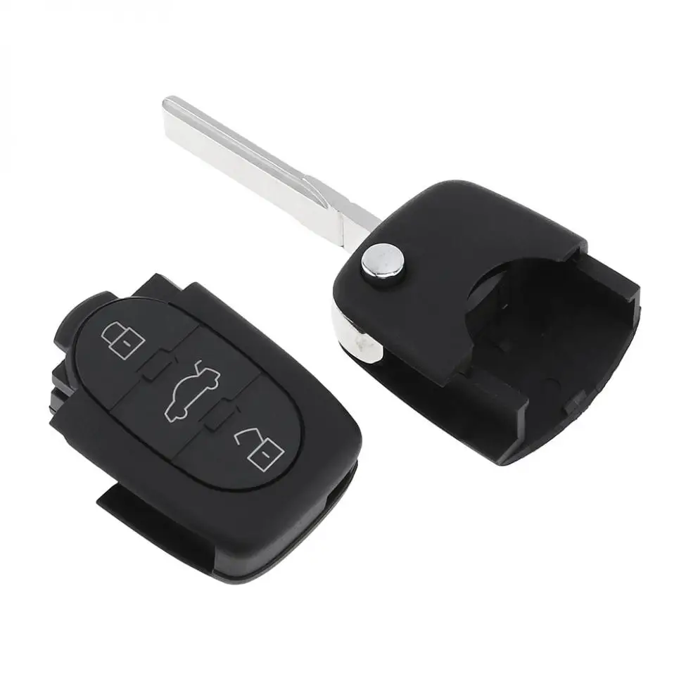 3 Buttons Flip Uncut Car Key Entry Remote Control Fob 4D0837231E Fit for Audi A6 S4 TT With Battery |