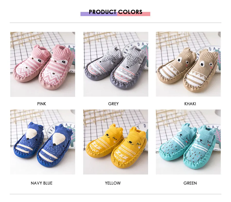 REAKIDS/носки для малышей милые носки для новорожденных с героями мультфильмов зимние нескользящие носки для маленьких мальчиков и девочек с изображением лисы
