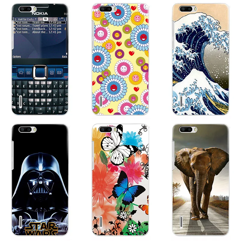 hard Plastic phone case cover For Huawei Honor 6 plus shell Colorful printing design Painted Flower |