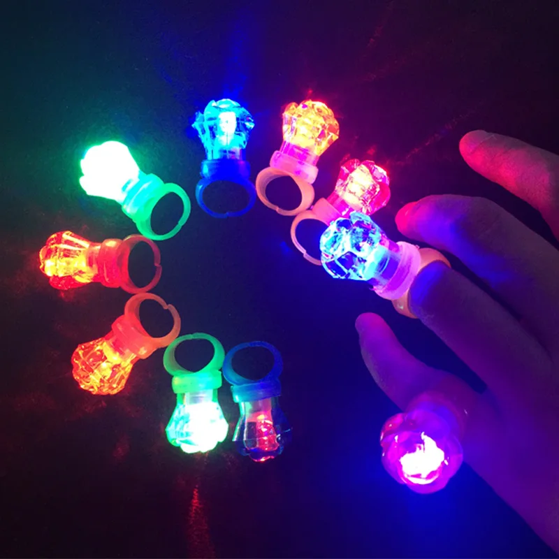 45 шт LED цветок розы палец кольцо светящиеся кольца партии пользу Рождество Новый