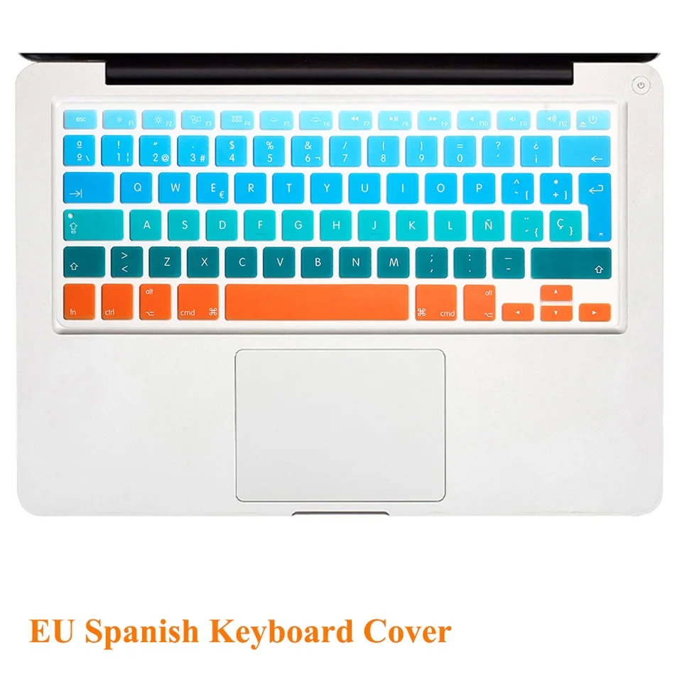 Gradient Blue2 Градиент Омбре цвета ЕС макет клавиатуры наклейки для Apple Macbook Pro 1" 15" 1" retina/Macbook Air 13 крышка клавиатуры испанский - Цвет: Gradient Blue2