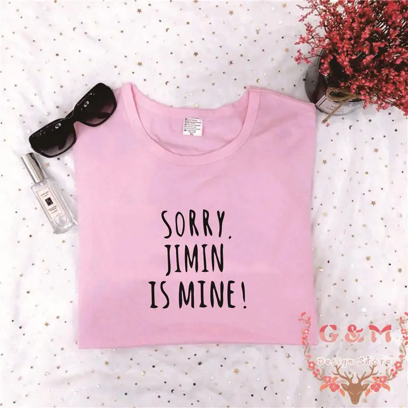 OKOUFEN BangTan/крутая Модная рубашка для мальчиков унисекс Kpop SORRY JIMIN IS MINE стильная
