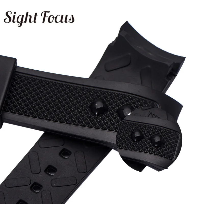 Curved End 22mm Flexible Silicone Rubber Silicone Watch Band Replacement for IWC Strap IW390209 502 211 Wristwatch Bracelet Band