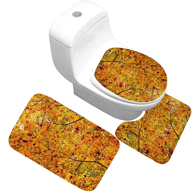 Коврик для ванной Zeegle 3 шт./комплект нескользящий коврик с рисунком листьев