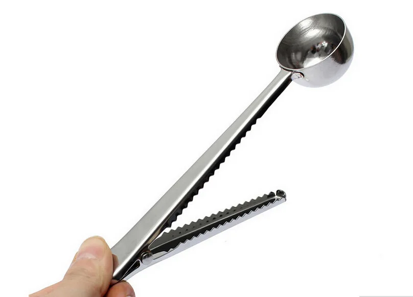 1PC 304 Stainless Steel Coffee Scoop With Clip Tea Measuring Cup Ground Spoon OK 0264 | Дом и сад
