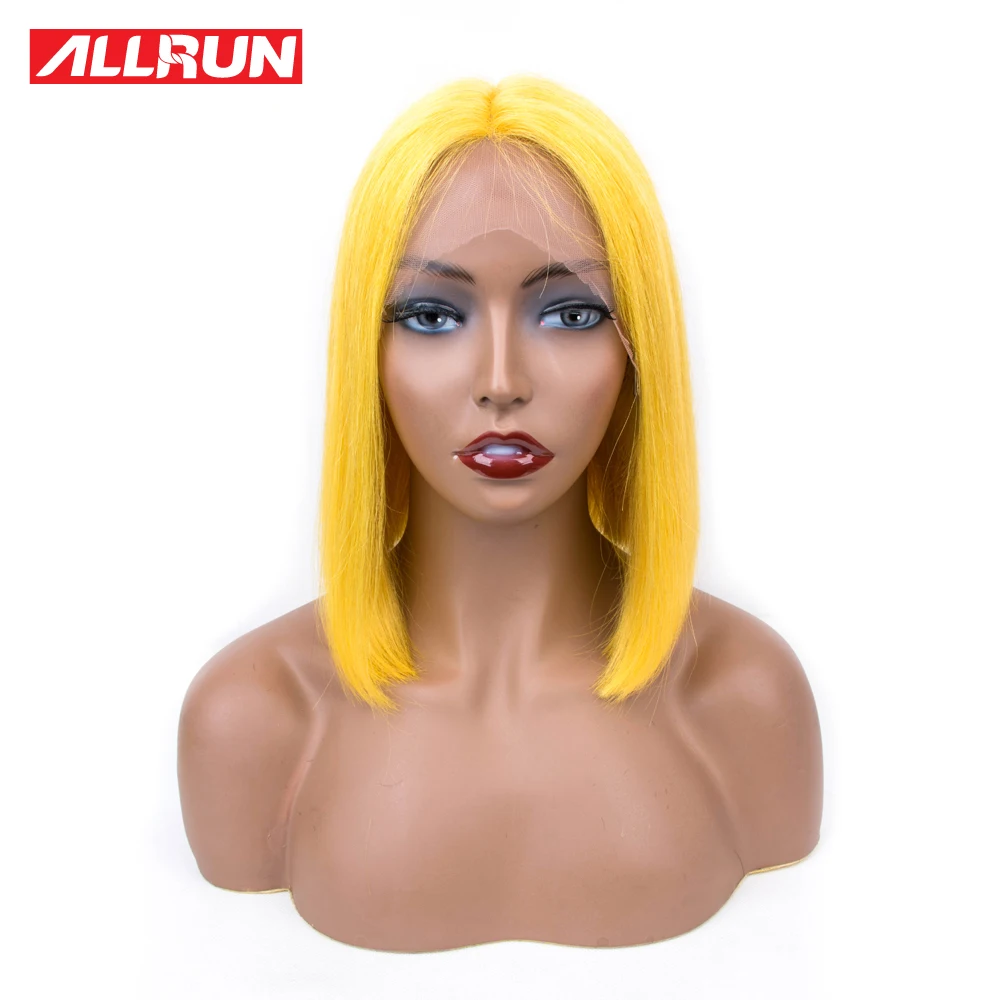Желтый светлый парик фронта шнурка предварительно цветной Реми Малайзийский