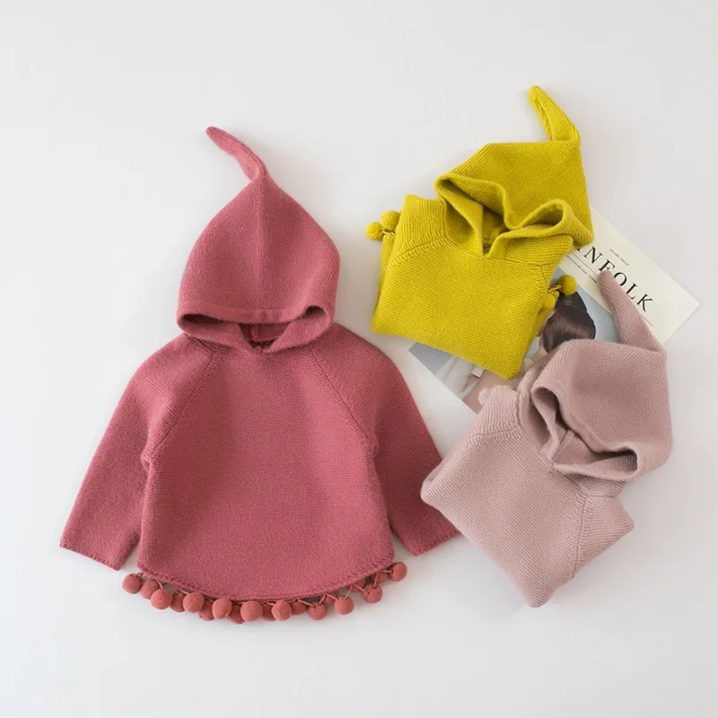 Осень 2020 новинка модный свитер накидка для маленьких девочек от 12 до 5 лет Детский