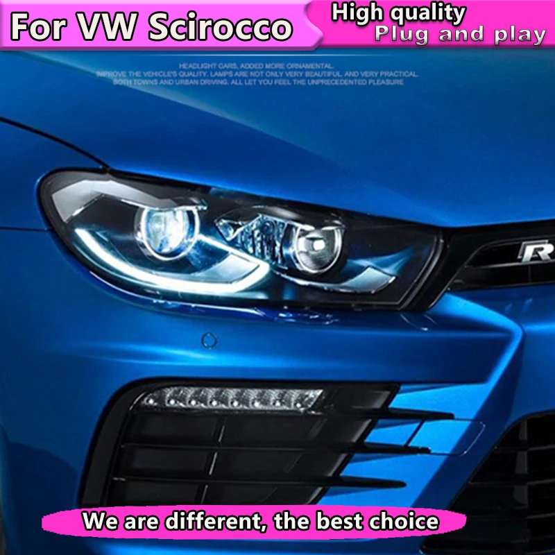 Автомобильный Стайлинг для VW Scirocco фар 2009 2015 1 4 т 2 0 налобный фонарь led DRL спереди bi
