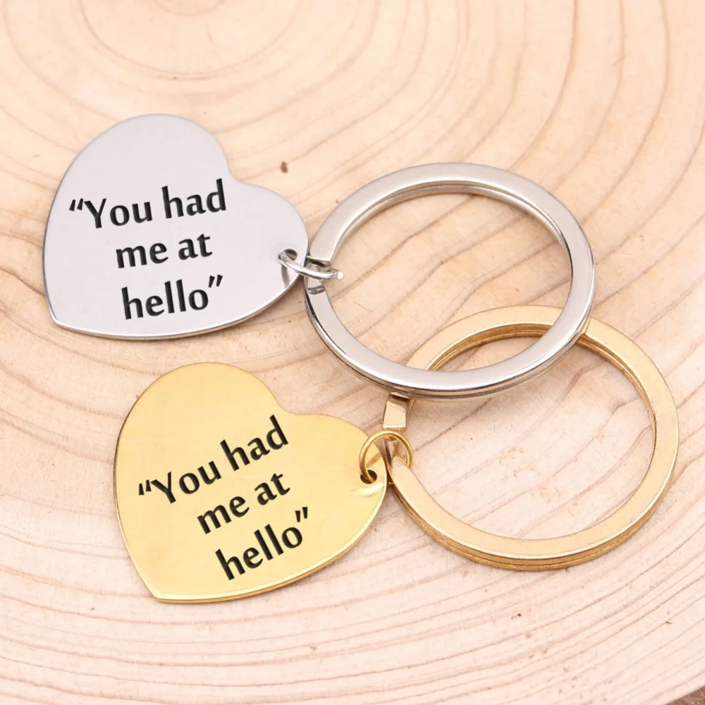 У вас был я на Hello брелок ручной штампованный в форме сердца для пары подарок