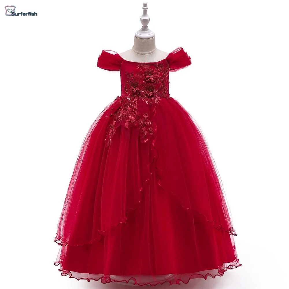 

2019 Children's Informal Wedding Dress Flower princess Wedding for Big Girls Party Valentine's Day Dress Girl Embroidery Dress