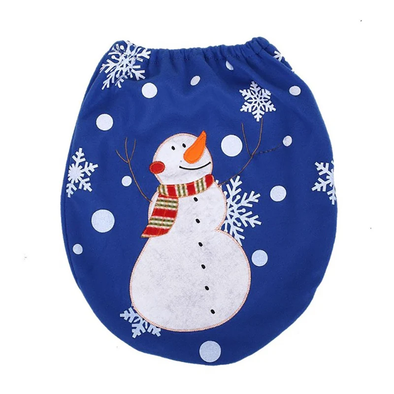 Blue Snowman 2 Рождественские украшения для дома Санта Клаус крышка для унитаза Новогоднее украшение для унитаза Рождественское украшение Navidad - Цвет: Blue Snowman 2