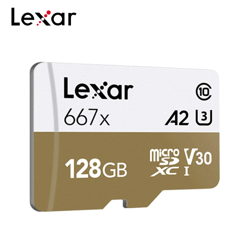Lexar Professional 667x microSDXC UHS I карта Micro SD 128 ГБ V30 U3 Class 10 A2 100 МБ/с./с TF памяти для смартфона
