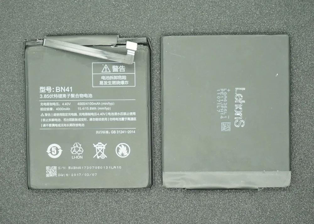 LehonS 4000 мАч/15.4Wh умная запасная батарея для мобильного телефона Xiaomi Redmi Hongmi Note 4 Note4