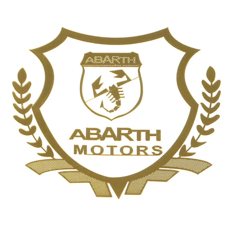 ABARTH 2 шт./лот, Золотая 3D алюминиевая Автомобильная наклейка, эмблема, значок для Ford Opel Rada Mazda SEAT WRC Renault fiat KIA, автомобильные аксессуары для Toyota - Название цвета: ABARTH