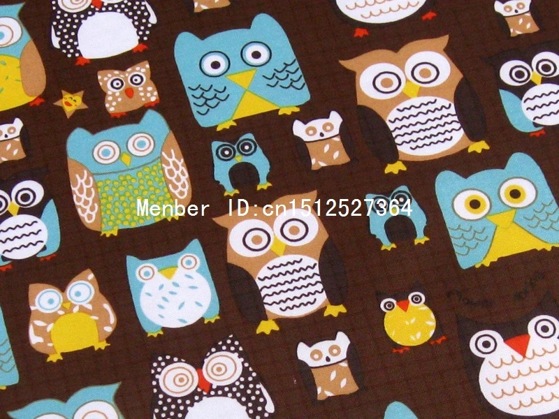 WF276 - PVC coated waterproof fabric Owls on Brown | Дом и сад