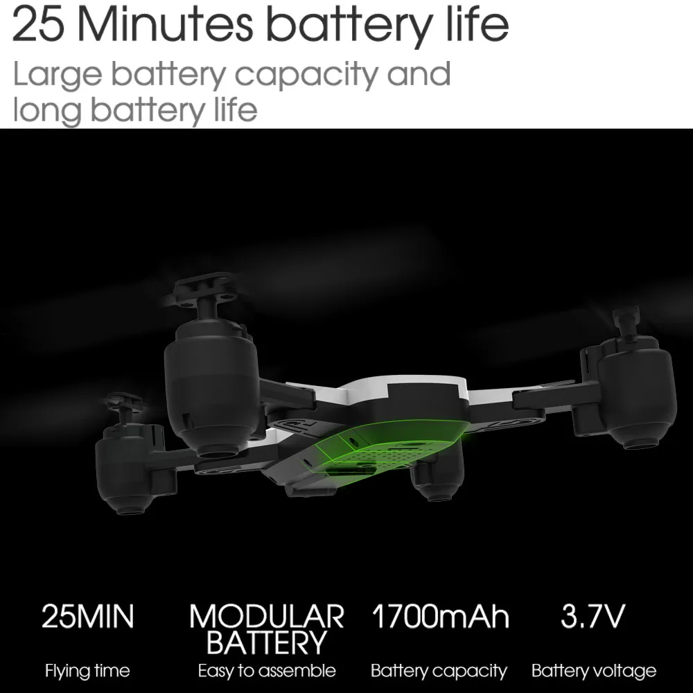 SHRC H1 Дрон wifi 720P камера FPV 18 мин Время полета gps режим слежения за мной складной ударопрочный селфи Дрон RC Квадрокоптер