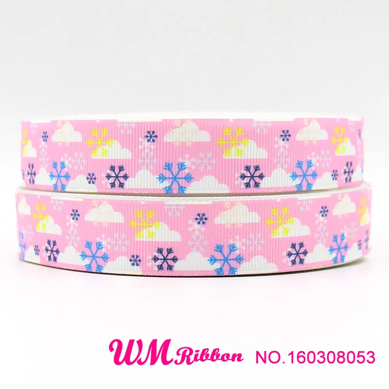 160308053 Q& N ленты 7/8 дюймов 22 мм Джинсовые Печатные grosgrain ленты тесьма 50 ярдов/рулон для волос галстук - Цвет: 160308053