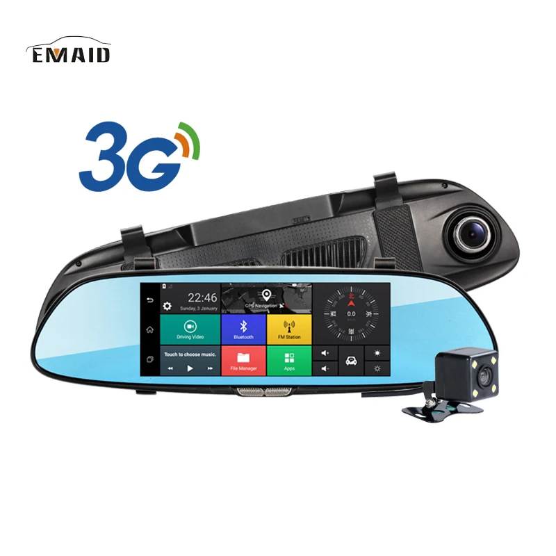 Emaid7.0in 3G Видеорегистраторы для автомобилей видео зеркало Android Touch GPS FHD 1080 P