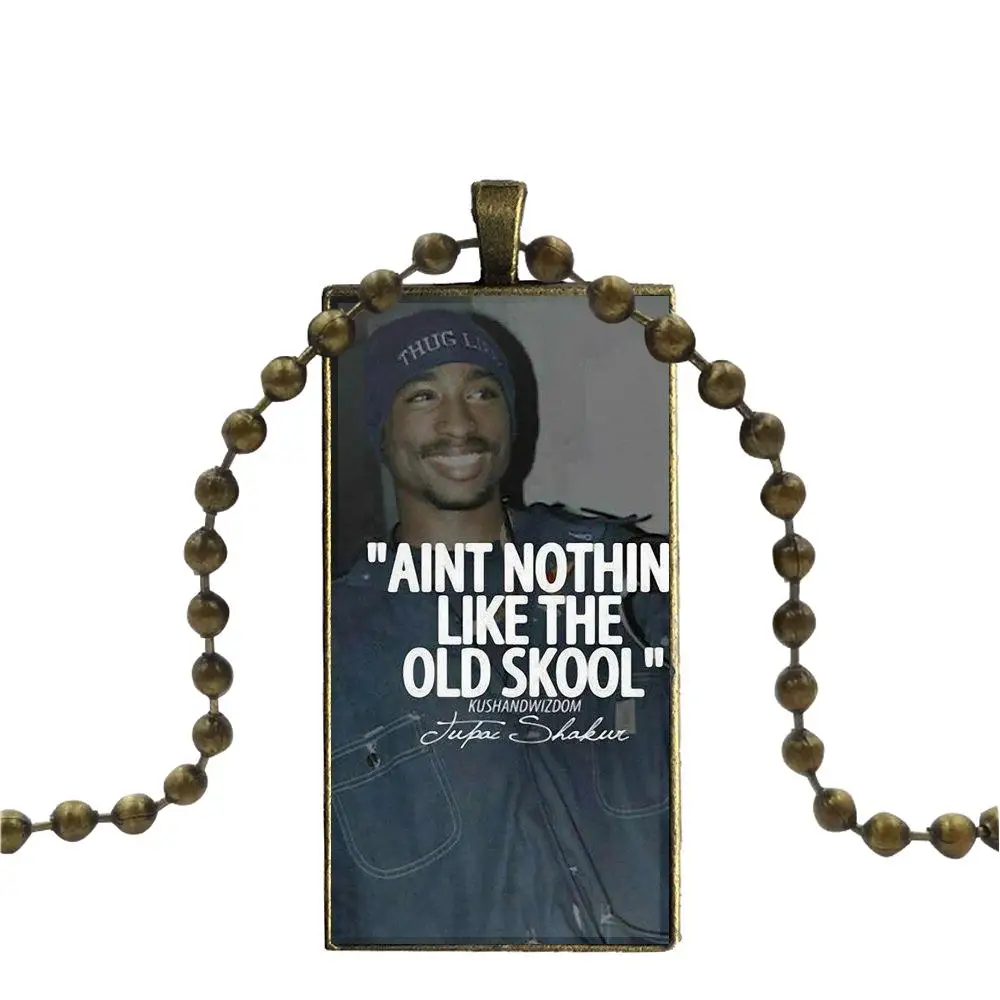 2pac All Eyez On Me Дизайн Модные Винтажные стеклянные женские прямоугольные ожерелья