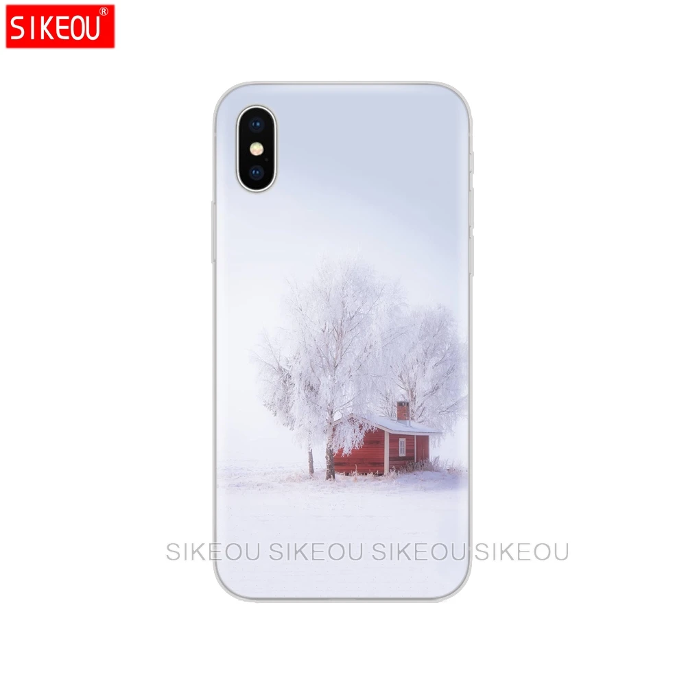 Силиконовый чехол для телефона Iphone 6X8 7 6s 5 5s SE 2020 Plus 10 XR XS 11 pro Max зимние пейзажи