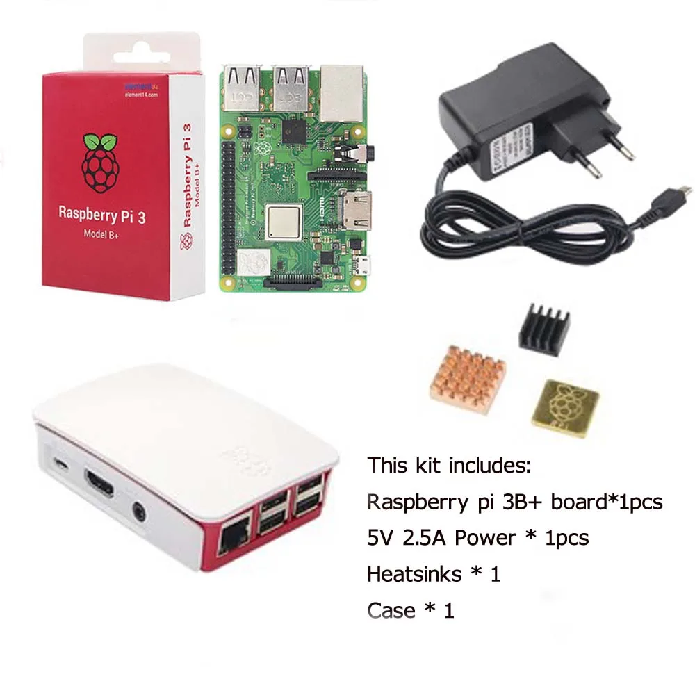 Raspberry Pi 3 Model B + плюс плата теплоотвод адаптер питания источник переменного тока 1