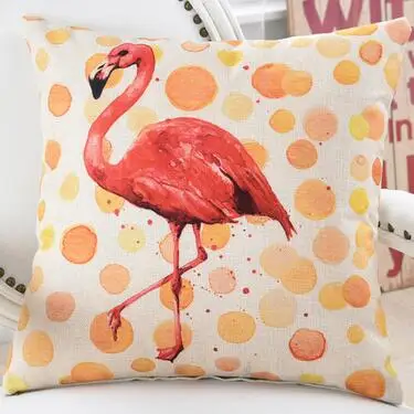 Страусиное перо попугай набивная льняная подушка из х/б ткани для дивана Декор