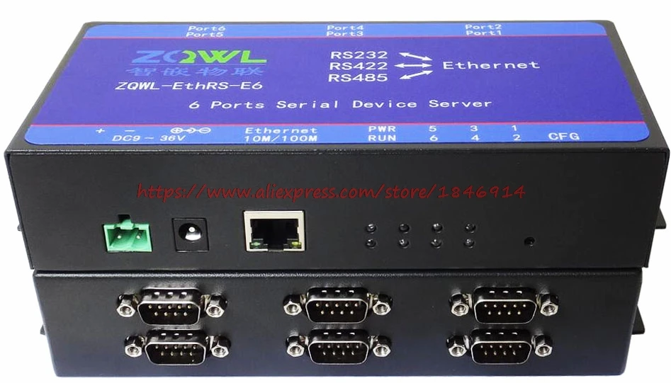 Шесть серийных серверов RS232/RS485/RS422 передающая сеть/Modbus TCP к RTU | Электронные
